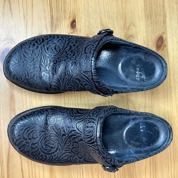 Dansko Ingrid Paisley Black Strap Buckle Slip On Work Slip Resistant Shoes 37 - Picture 13 of 13